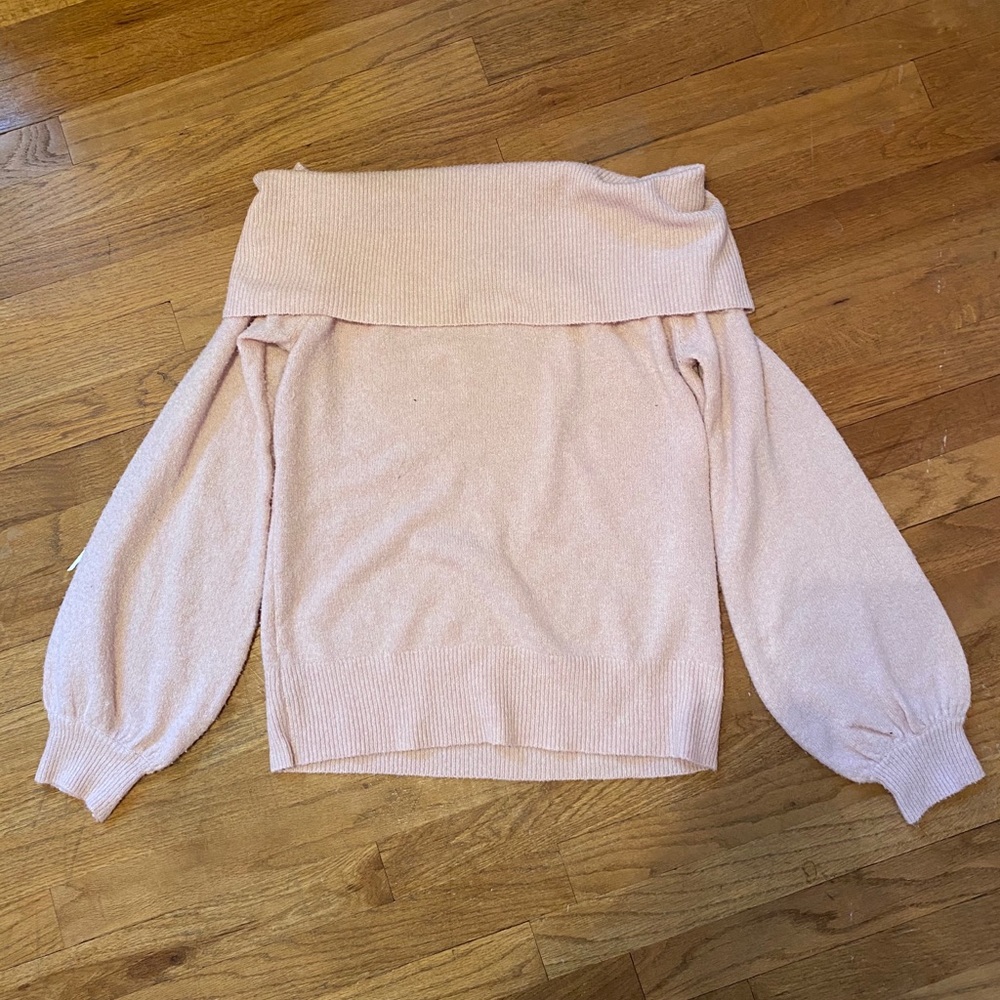 Pink soft off the shoulder sweater